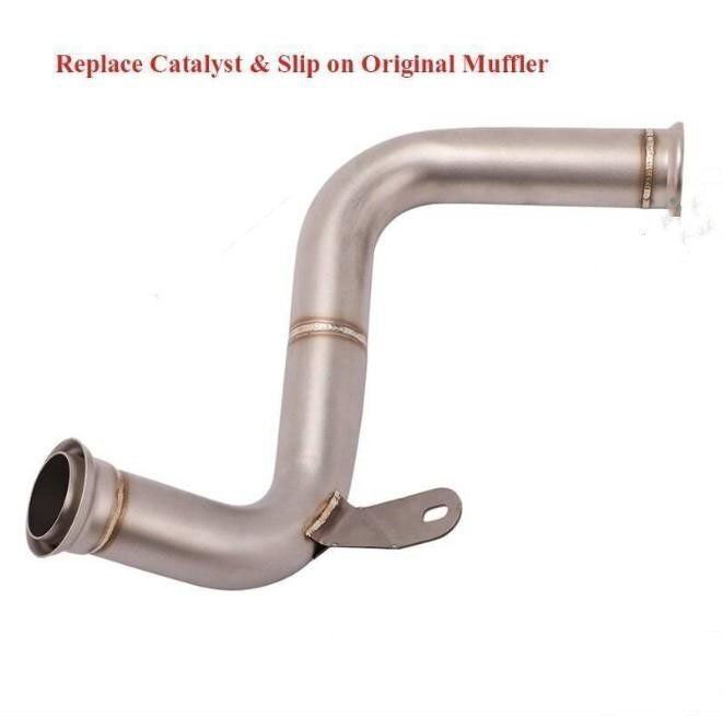 オートバイ排気コネクタチューブミッドミドルリンクパイプスリップ排気システム KTM 125 250 390 デューク RC390 2017 2018 2019