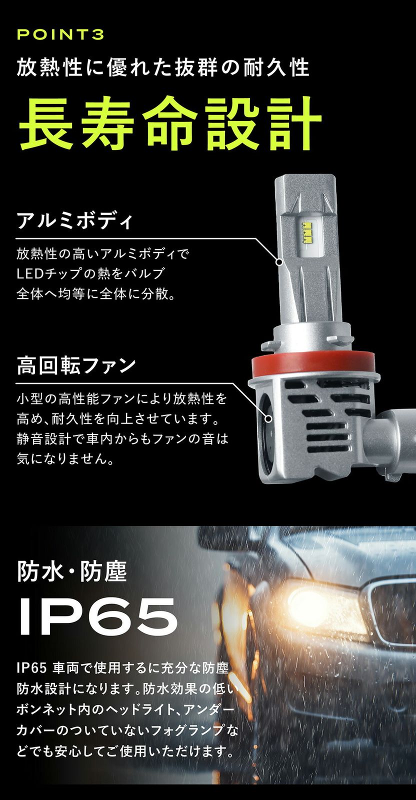 【Hi】 デイズルークス B21系 H26.2~R2.2 H8 H11 H9 H16 h11 LED フォグ H8 LEDフォグランプ H16 LEDバルブ LED ヘッドライト ハロゲン から 簡単に LED化 LED カスタム パーツ