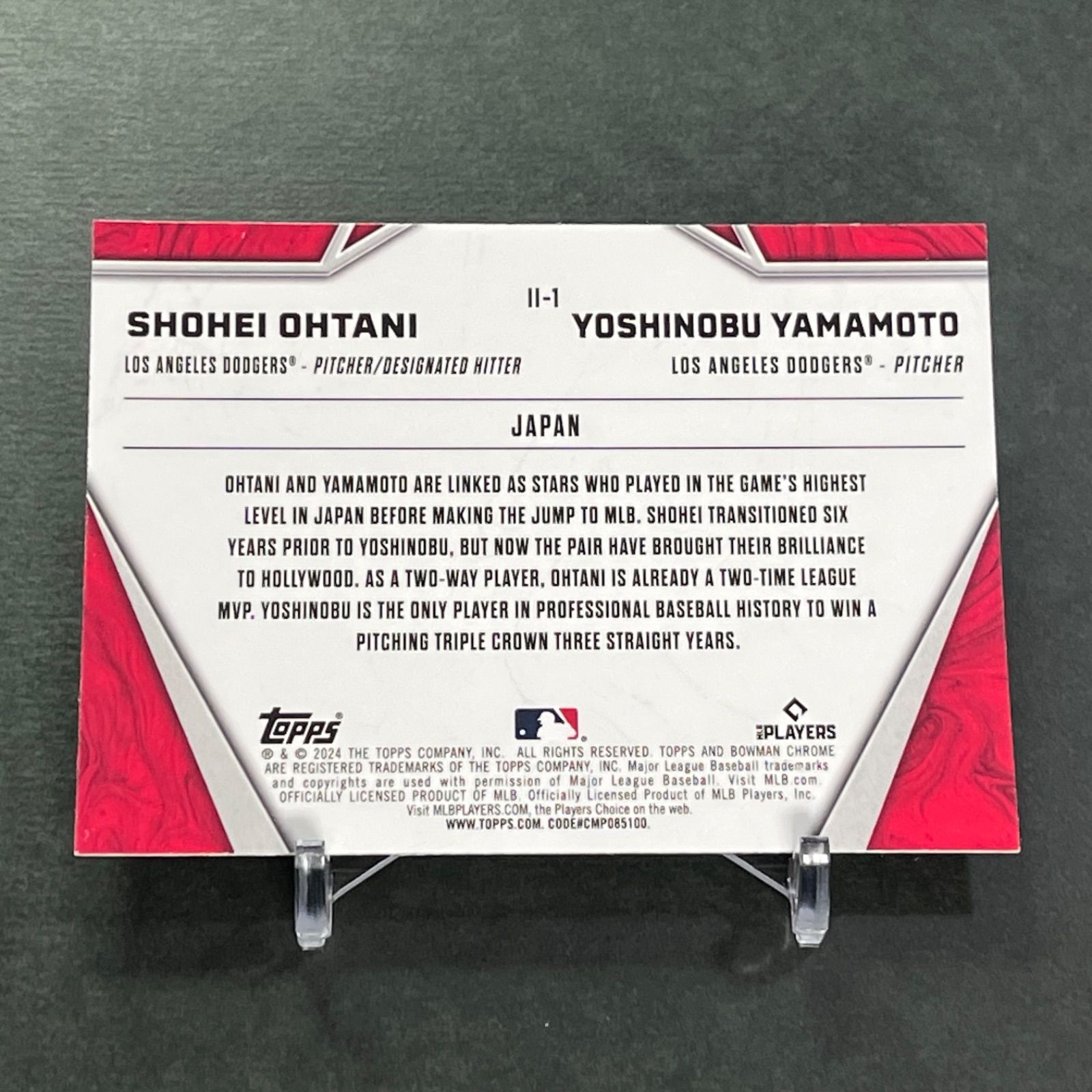傷あり割引】大谷翔平&山本由伸 2024 Topps Bowman Chrome 