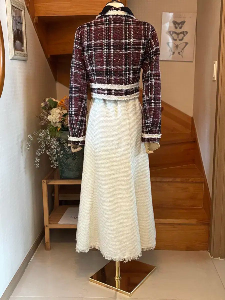  チェック クロップド ジャケット ツイード スカート セットアップ その他 ビジネススーツ