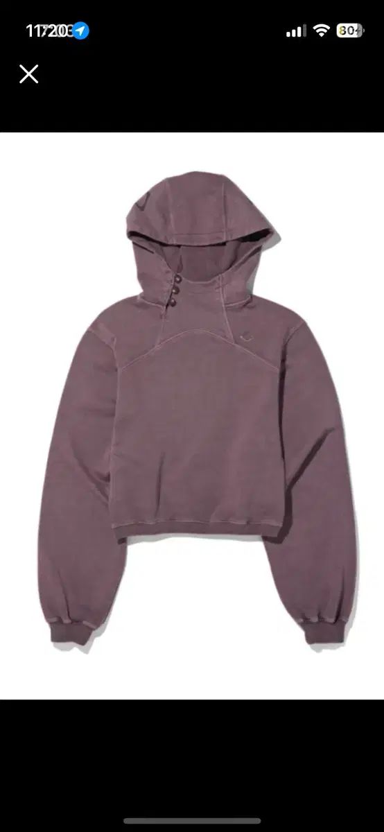 ミスチーフ サイド ボタンアップ クロップド フーディー