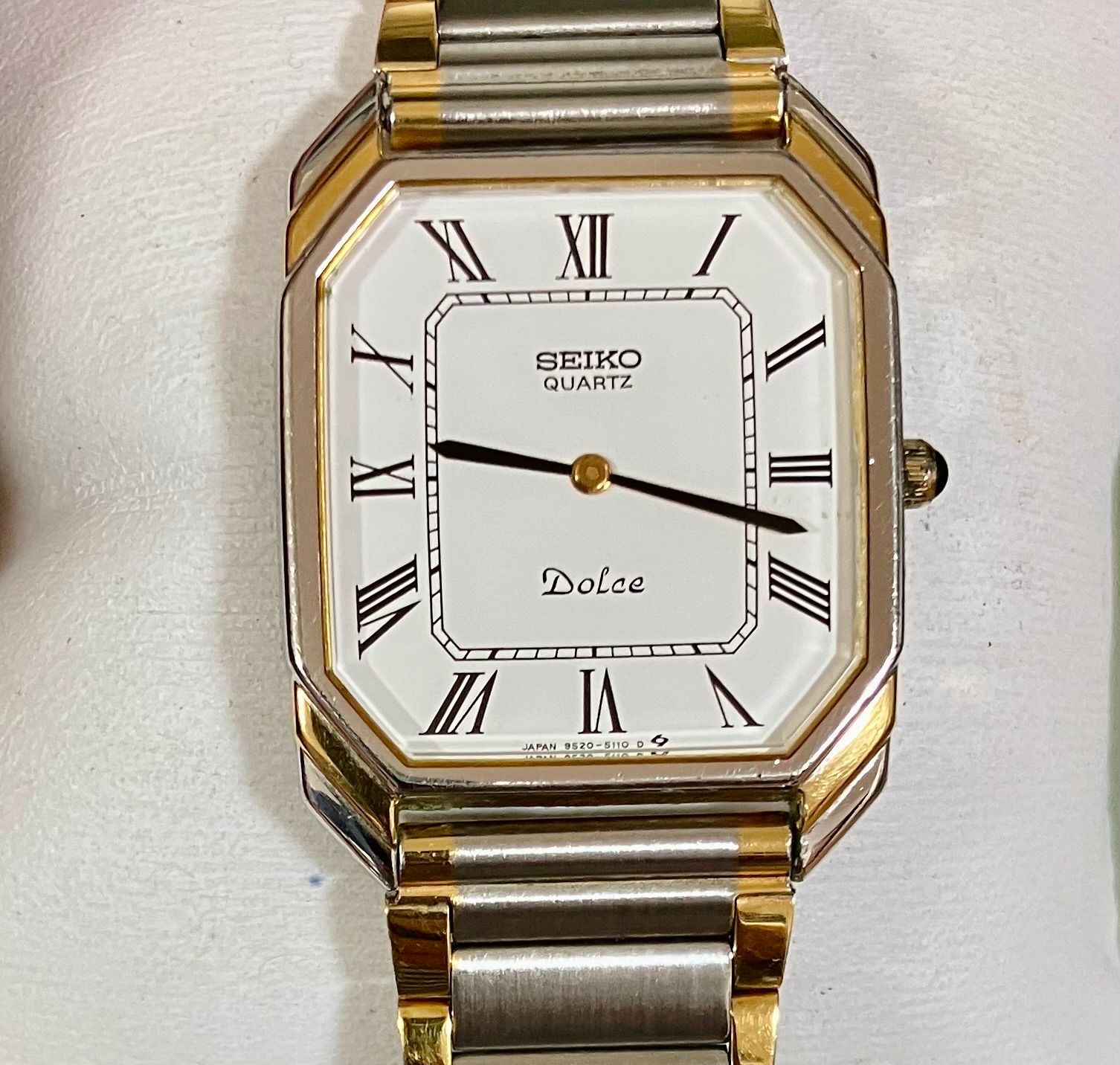稼働品 SEIKO DOLCE セイコー ドルチェ 白文字盤 9520-5110 クォーツ メンズ腕時計