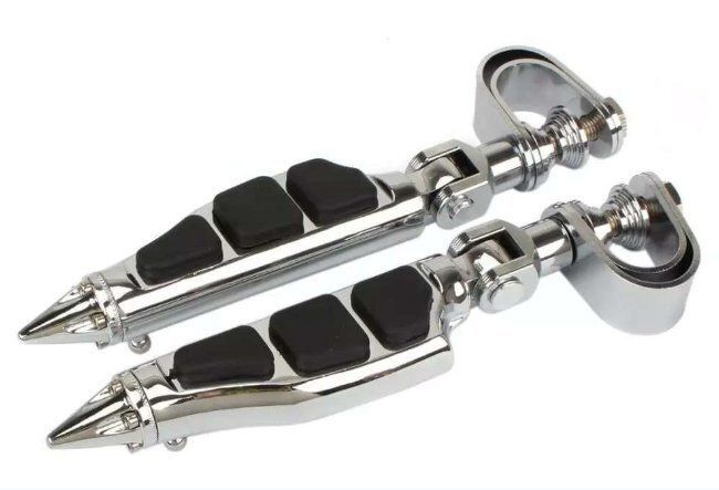 ペアオートバイフットペクランプマウントハイウェイペグエンジンクラッシュバーガードハーレースポーツスターダイナソフテイルチョ