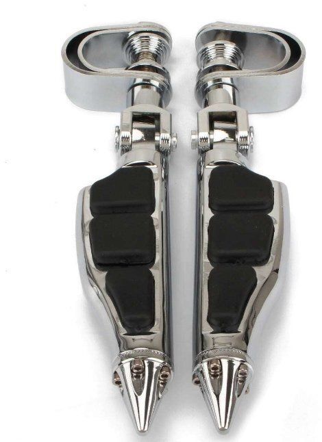 1 ペアオートバイフットペクランプマウントハイウェイペグエンジンクラッシュバーガードハーレースポーツスターダイナソフテイルチョ BRIGHTFACE_UK