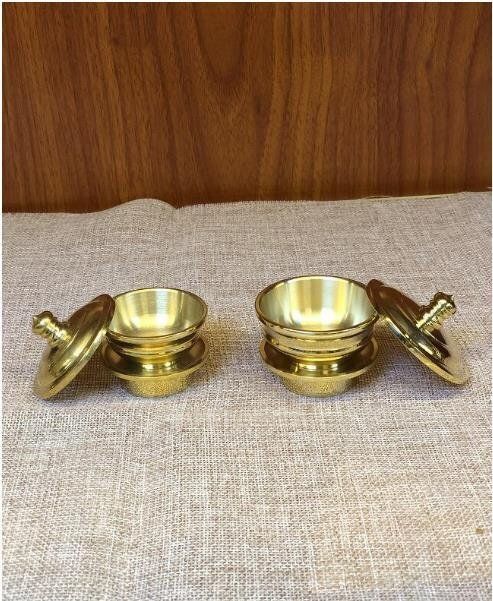 密教 法具 寺院用仏具 洒水器 塗香器二器セット 真鍮製