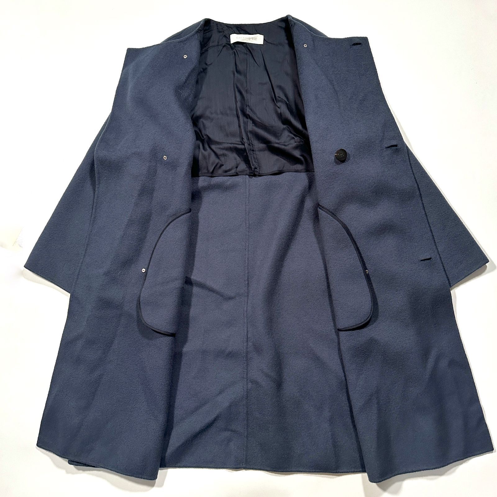 ギャルリーヴィー ウールダブルフェイス ダブルブレストノーカラーコート GALERIE VIE（ギャルリー ヴィー）の「ウールダブルフェイス ダブル