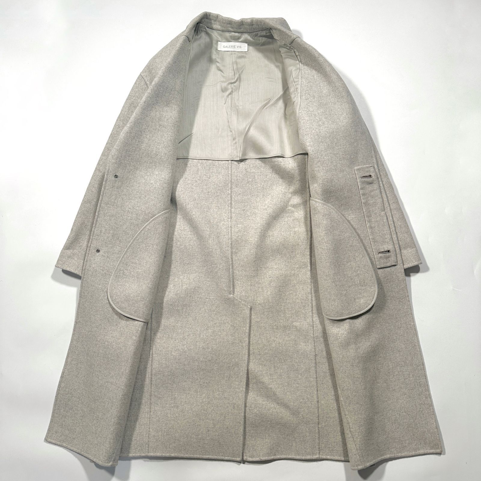 GALERIE VIE ギャルリーヴィー ウール カシミヤ ライトメルトン チェスターコート 36 ライトグレー