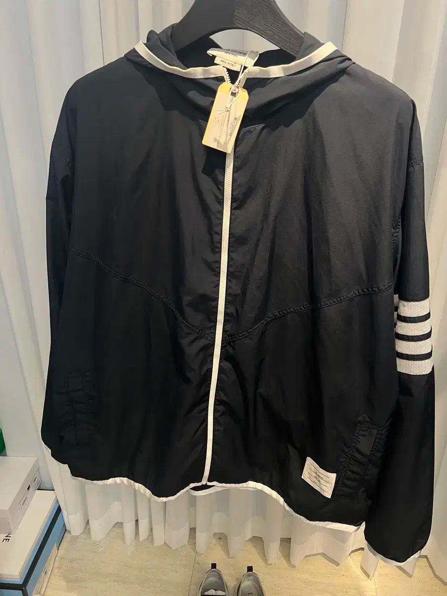 5 トム ブラウン リップストップ フードウィンドブレーカー ジャケット ネイビー