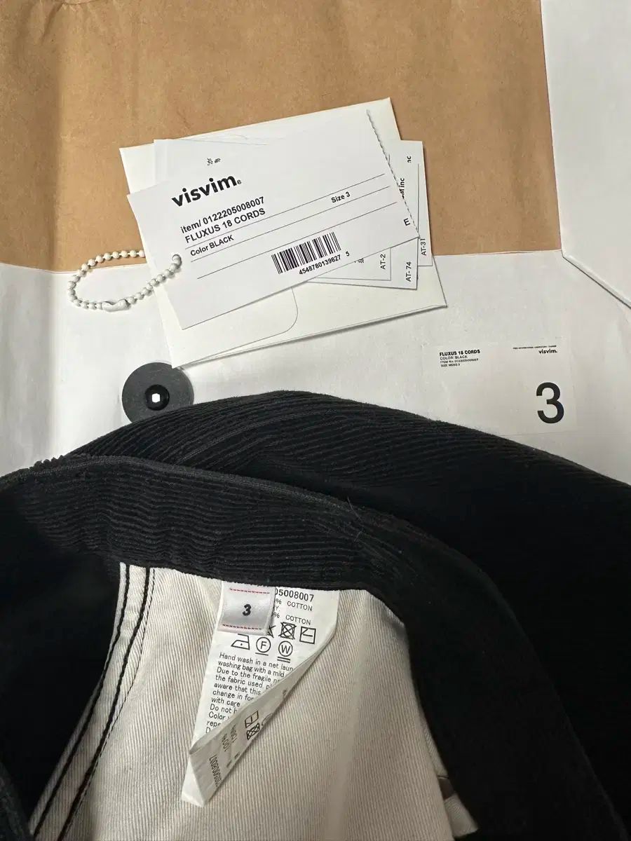  3 VISVIM ビズビム fluxus cords 18 ブラック チノパン パンツ