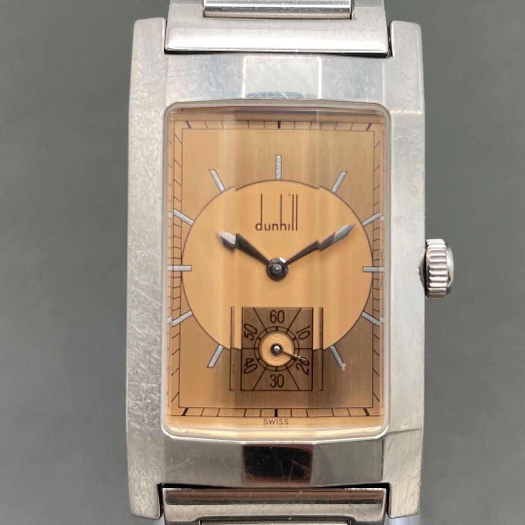 dunhill ダンヒリオン MWQH スモセコ 三面カットガラス スモールセコンド ダンヒル QZクォーツ腕時計 メンズ