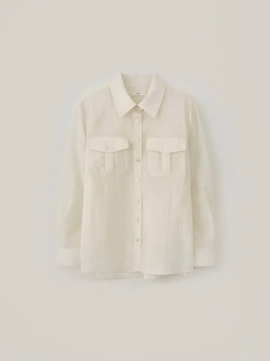 チェー ポケット シアー シャツ クリーム