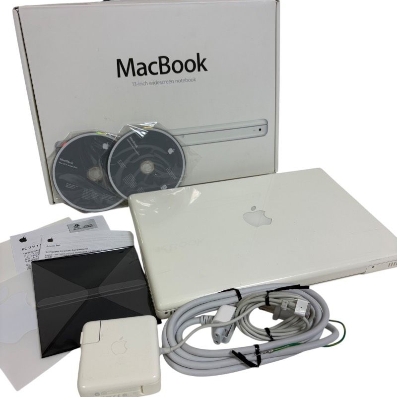 Apple アップル MacBook Late 2009 MC 240 J A Core 2 Duo 2.13 GHz RAM 4 GB HDDリカバリ済 ホワイト バッテリー社外品 簡易 ノートPC macOS