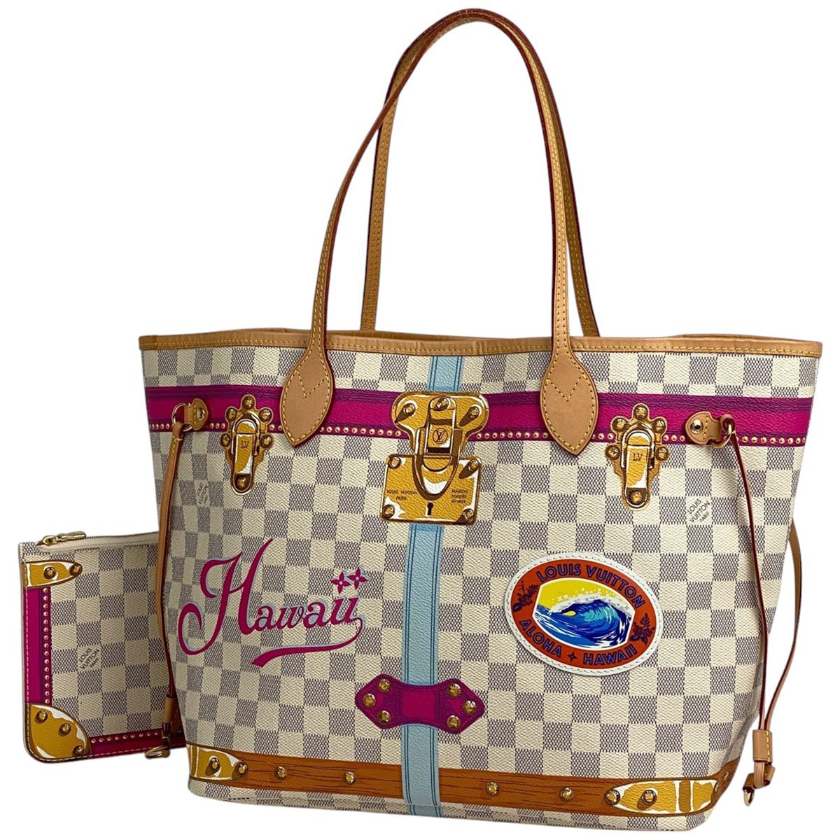 ルイ ヴィトン Louis Vuitton ネヴァーフル MM サマートランク ハワイ トートバッグ ダミエアズール ホワイト N41734 レディース