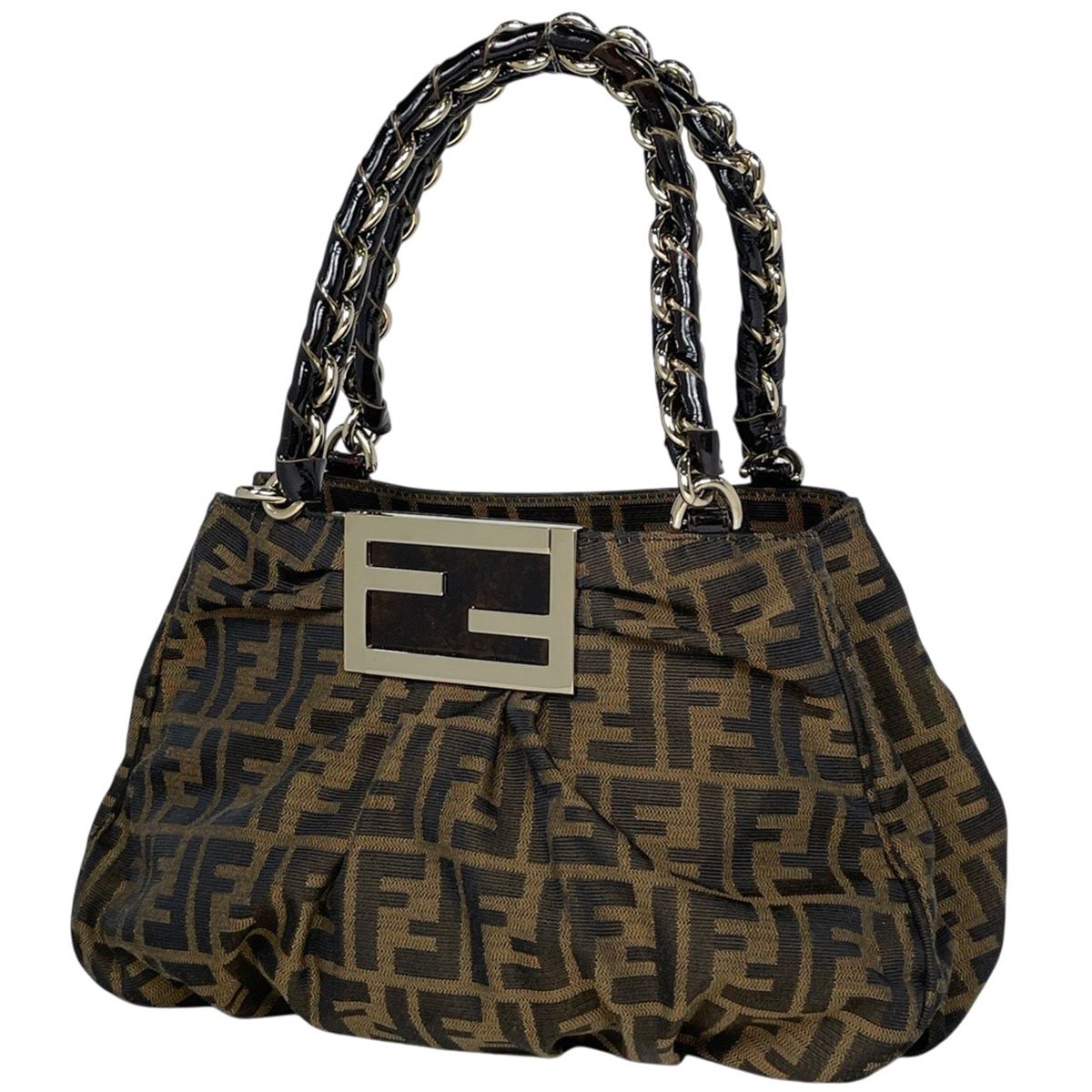 フェンディ FENDI ズッカ柄 ミア チェーン ハンドバッグ 肩掛け