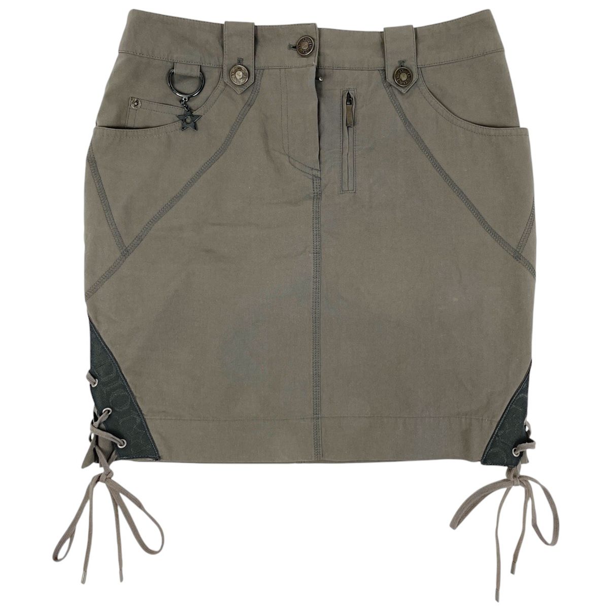 クリスチャンディオール Christian Dior ロゴボタン スカート 編み上げ スカート スカート コットン グレー レディース