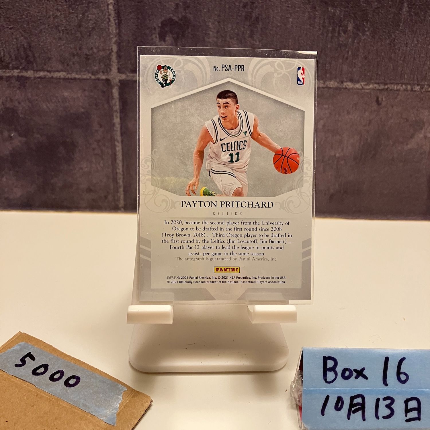 2021 Panini Payton Pritchard 直筆サインカード Boston Celtics