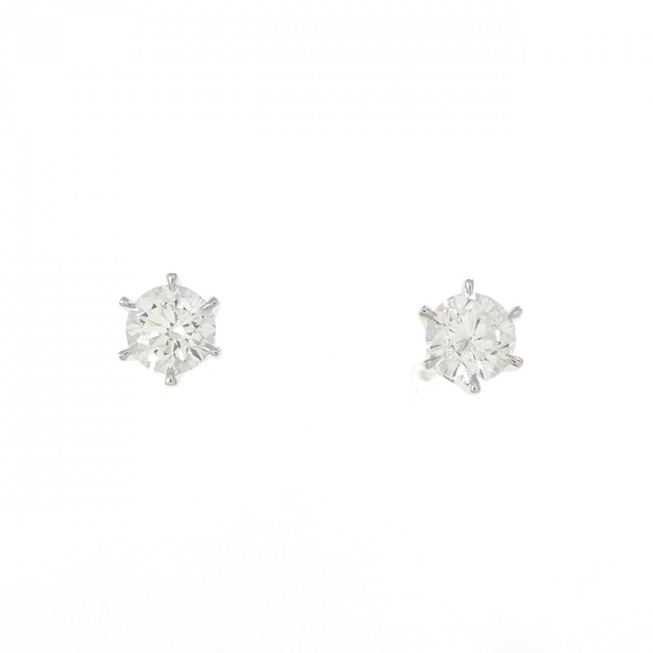 PT 900 ダイヤモンド ピアス 0.304 CT 0.300 G SI 2 Good