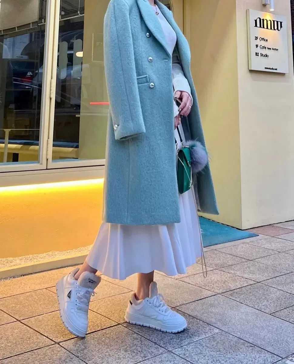 js NEW YORK スター スタイル 当日発송 ボタン ポイント ウール ロングコート