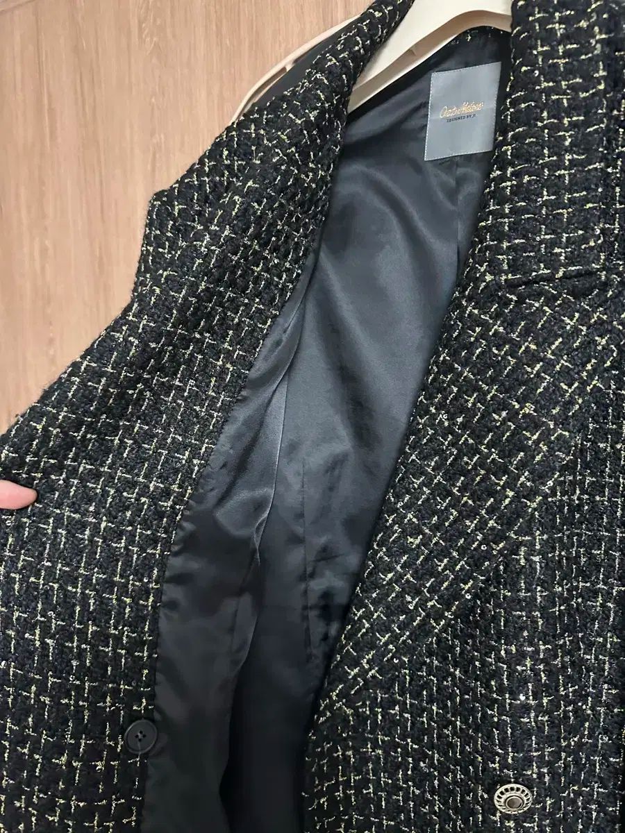ツイードコート ブラック