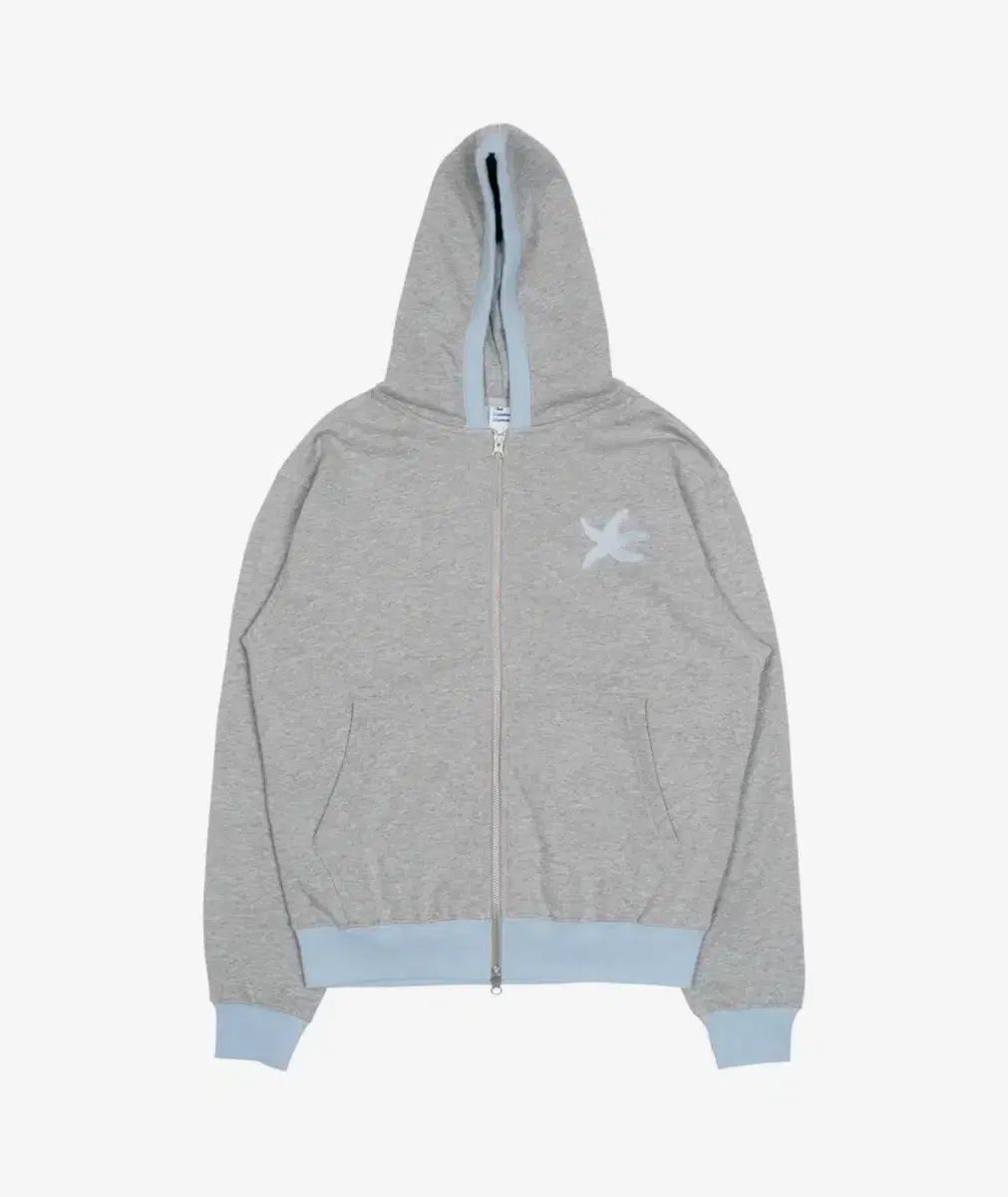 더콜디 TCM line hooded zip-up sky blue