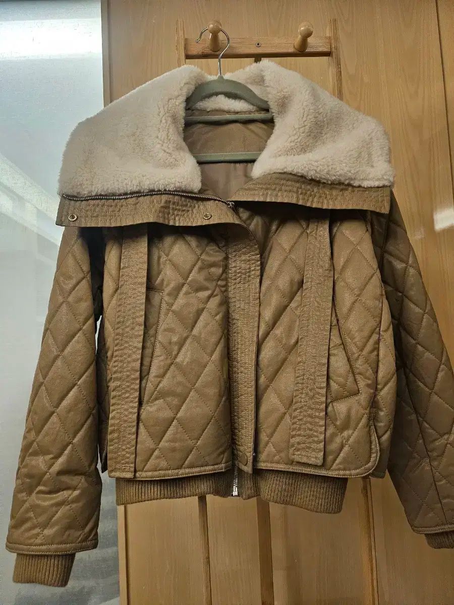 レディース ベージュ ダウン ショート アウター