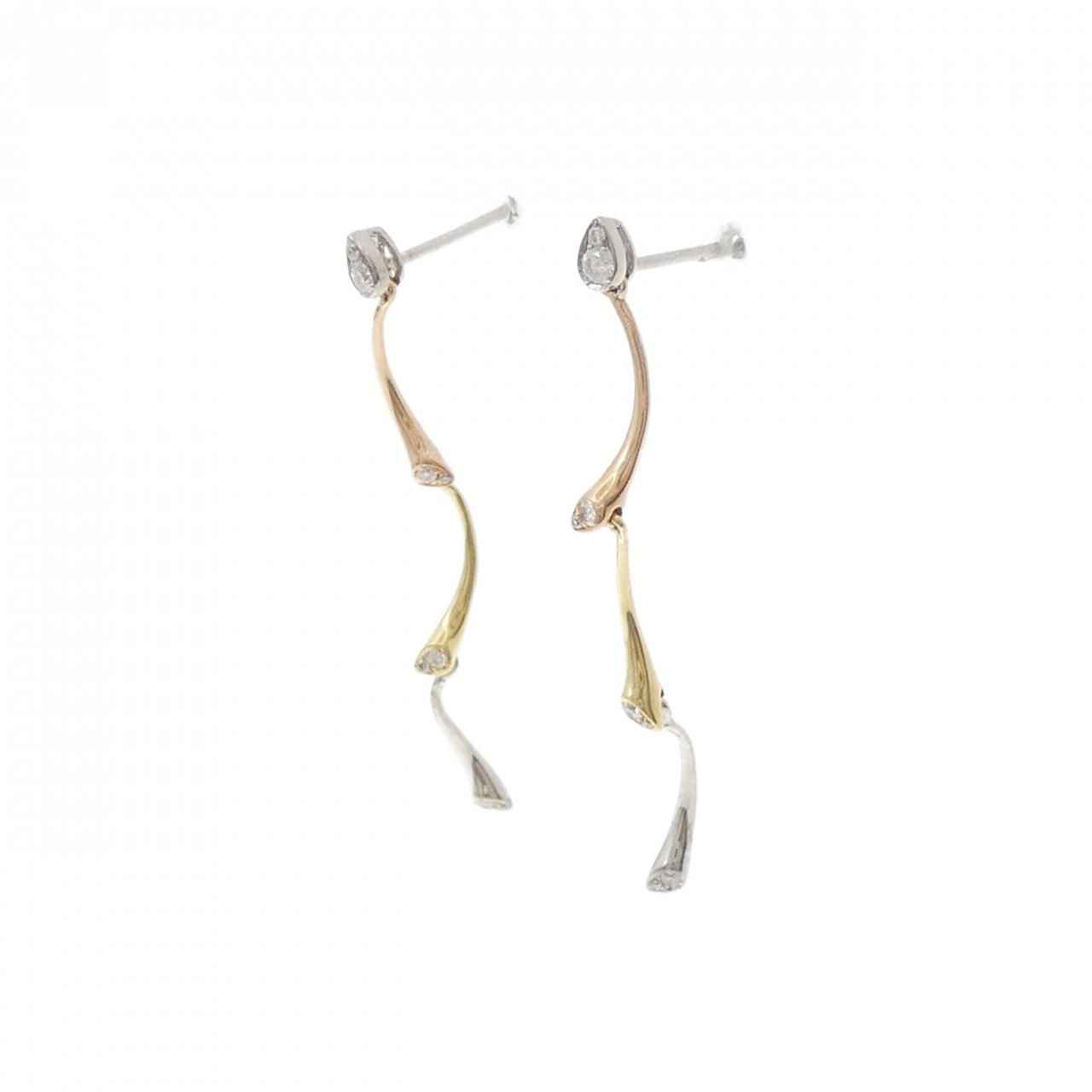 K18スリー ダイヤモンド ピアス 0.10CT FORTGASGNV_COM_BR