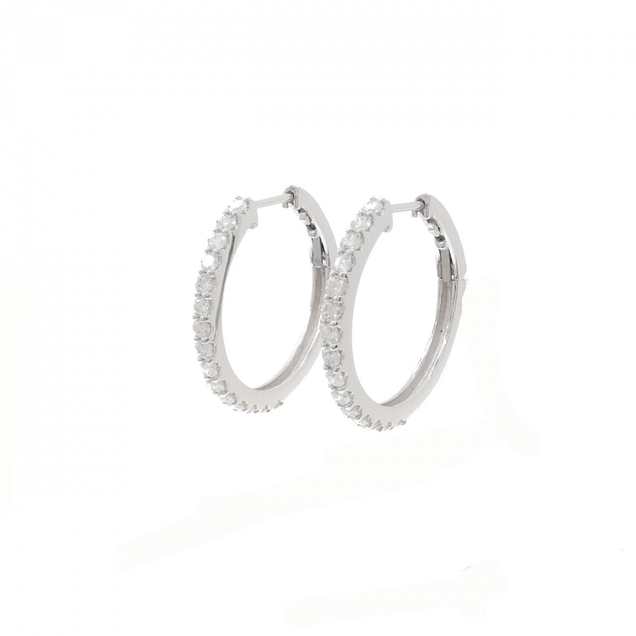 PT900 フープ ダイヤモンド ピアス 0.801CT