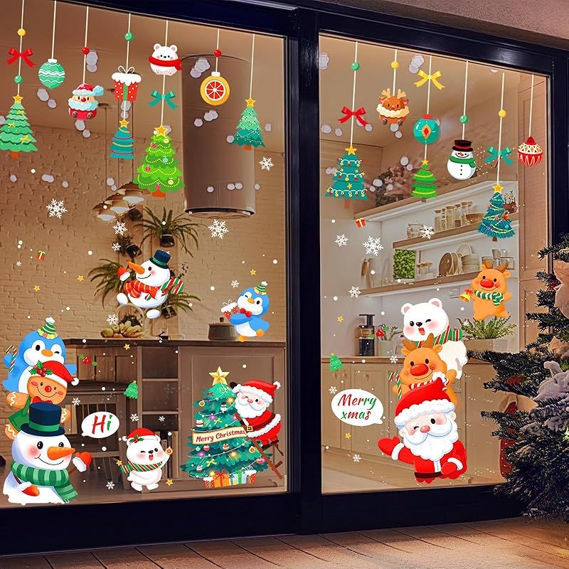 Charming Club ウォールステッカー クリスマス 飾り付け 窓 レーザ 静