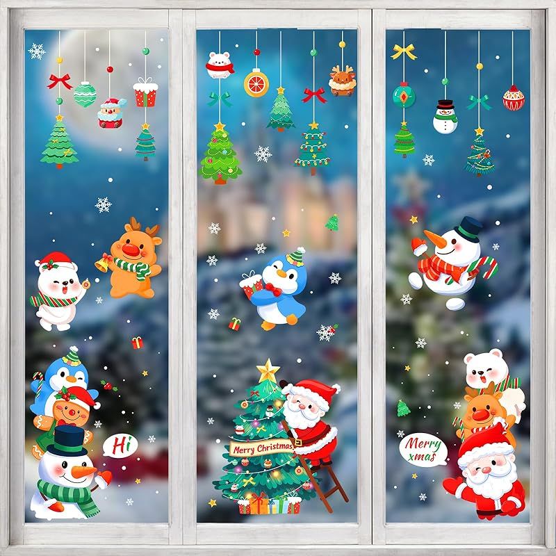 Charming Club ウォールステッカー クリスマス 飾り付け 窓 レーザ 静