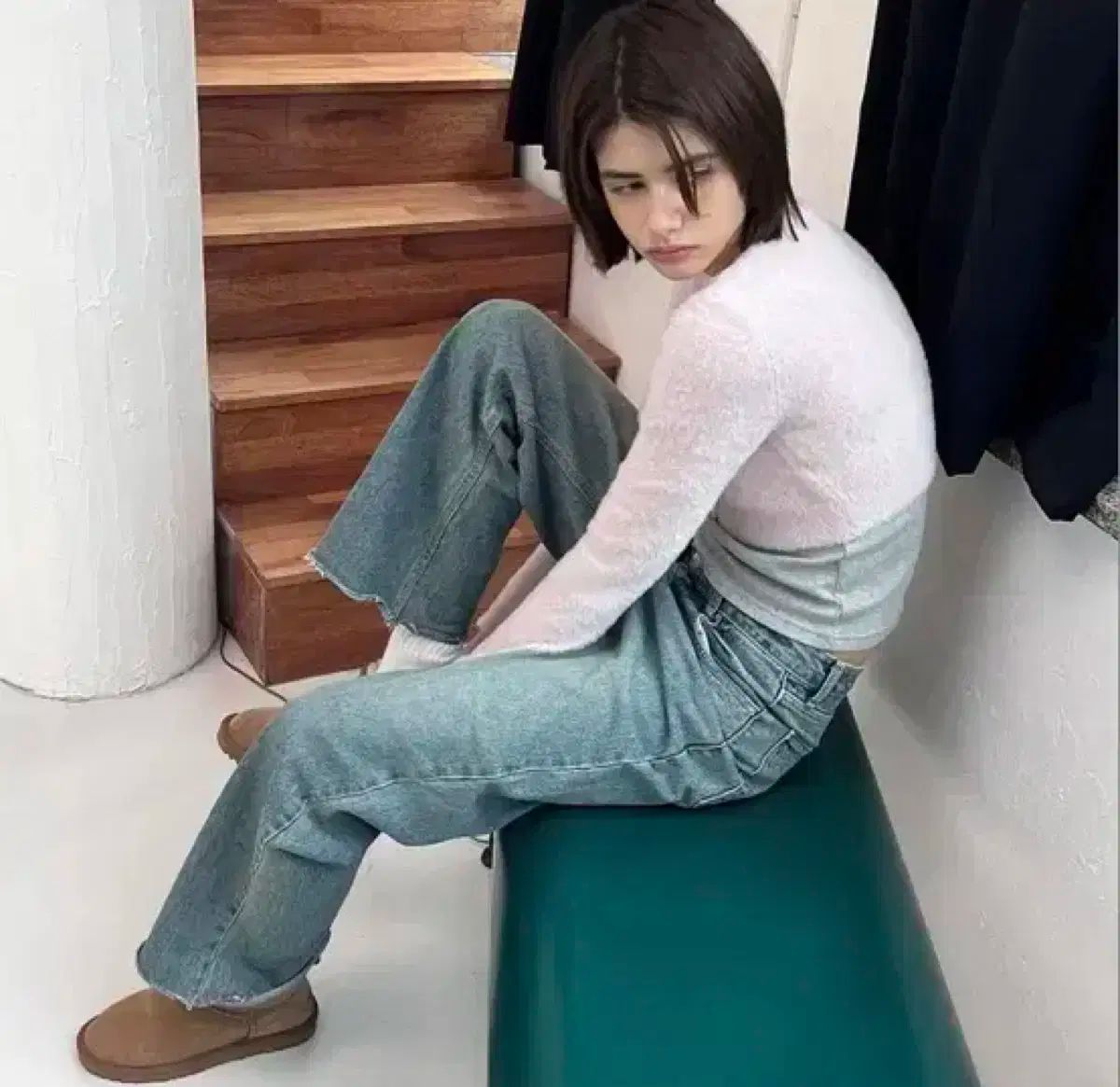 ヘダーメント 015 エバー セミ ワイド デニム S