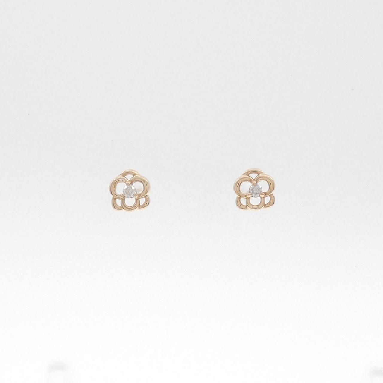 4゜C フラワー ダイヤモンド ピアス