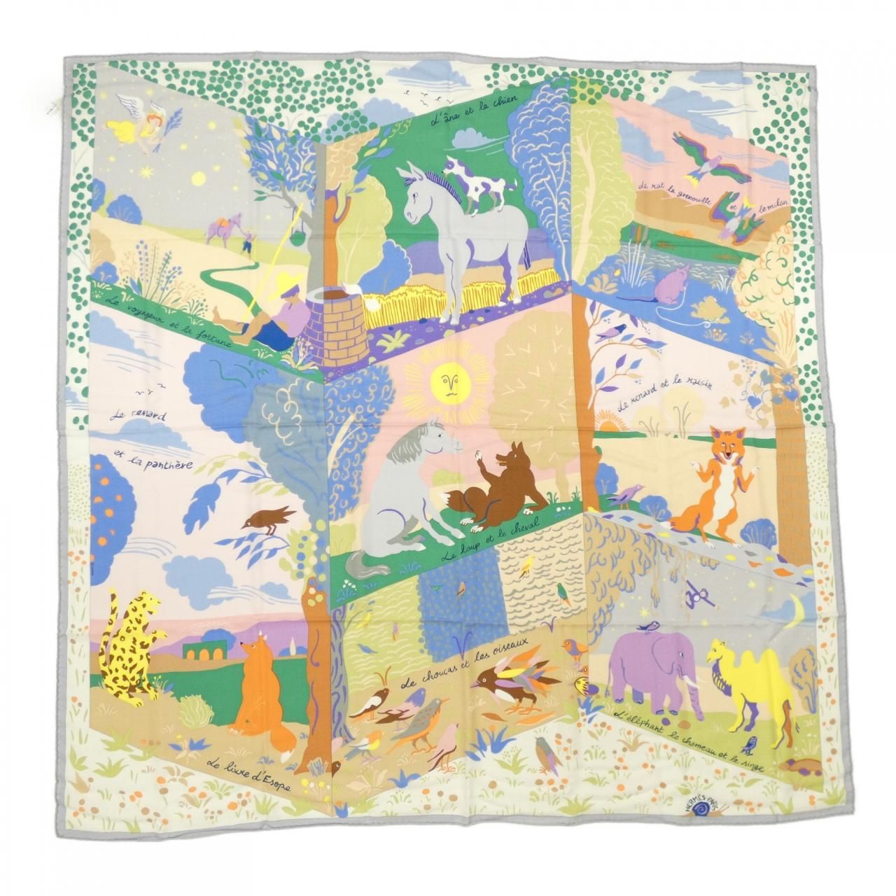 エルメス HERMES LE LIVRE D ESOPE H244073S カレジェアン140 ショール