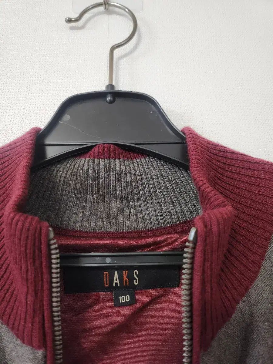 ダックス メンズ ジップアップ カーディガン バーガンディ 100