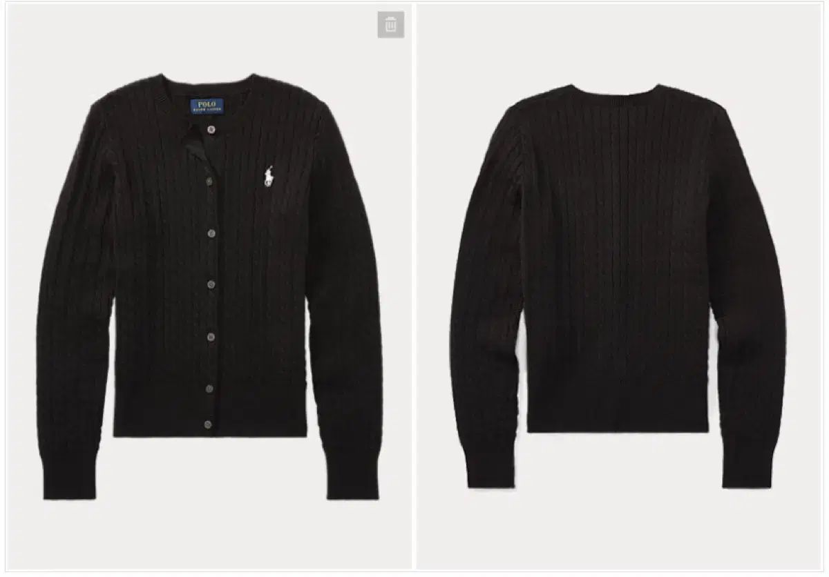  ポロGirl s ケーブル ニット コットン カーディガン ブラック XL 長袖 カーディガン ボレロ アンサンブル