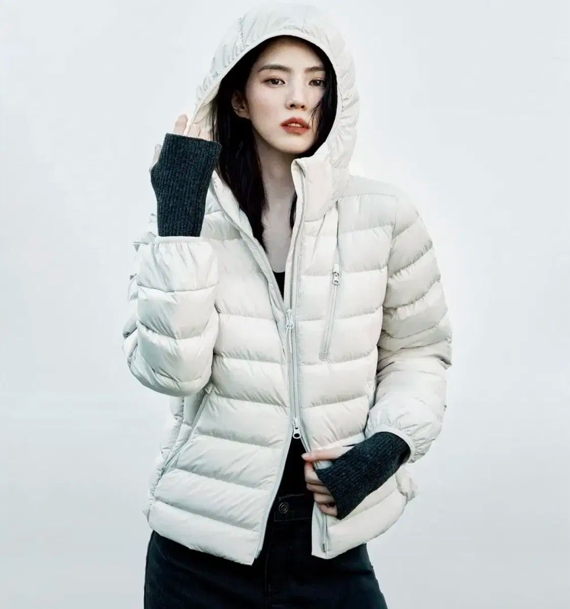 ムシンサ シティ レジャー ウィメンズ フーディー ライト ダウン ジャケット xs