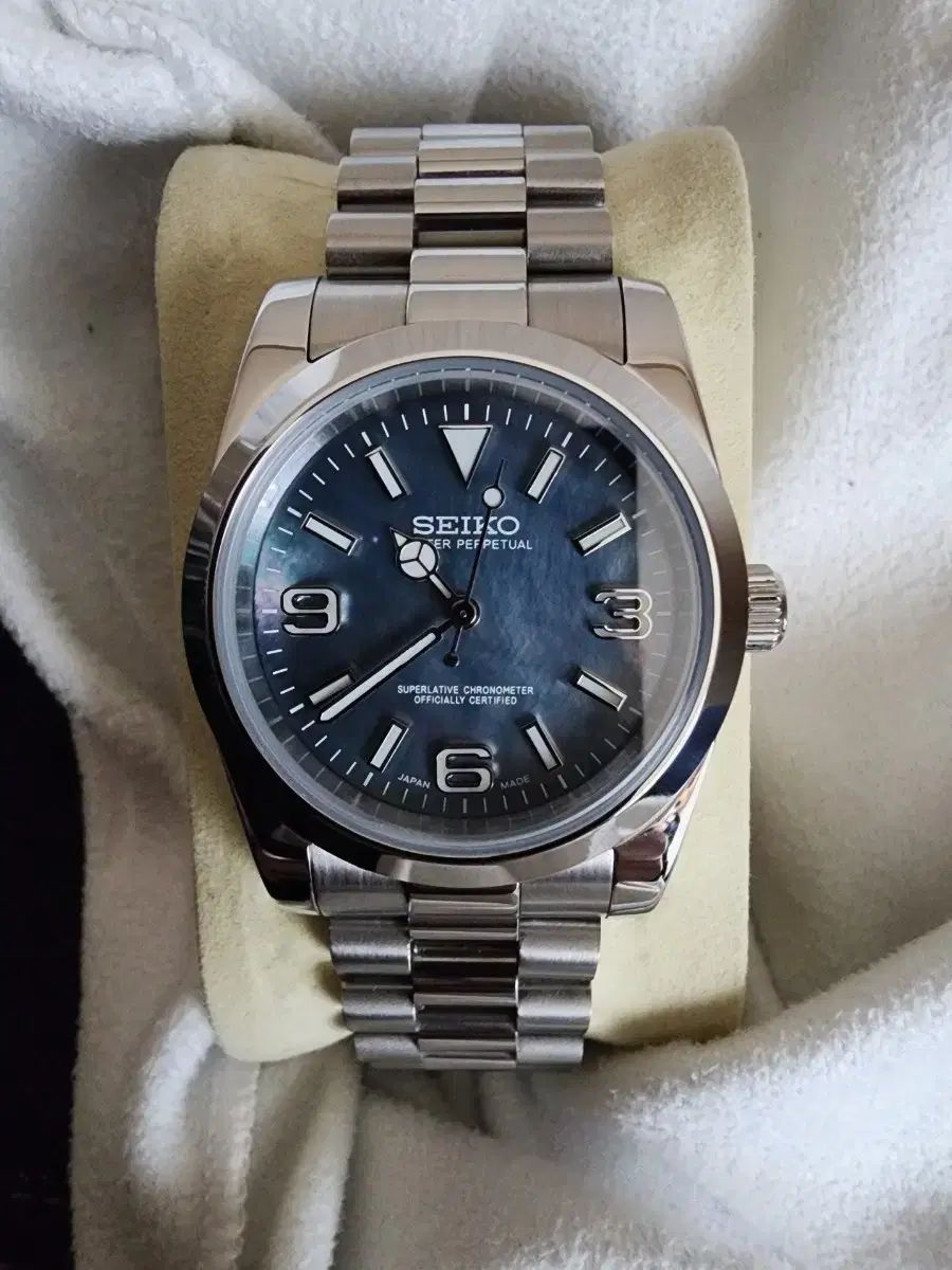 セイコー オイスター パーペチュアル デニム版 スチール 時計