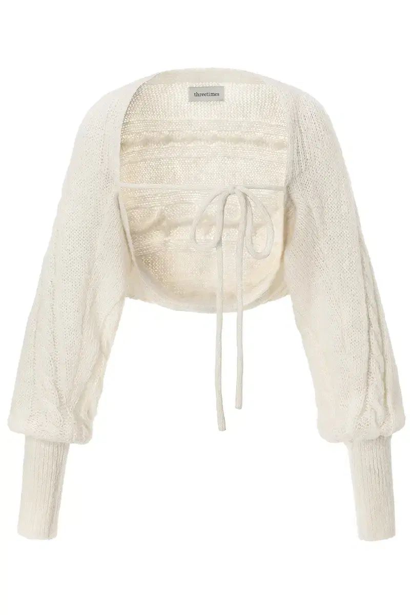スリータイムズ クリーミー ニット ボレロ アイボリー