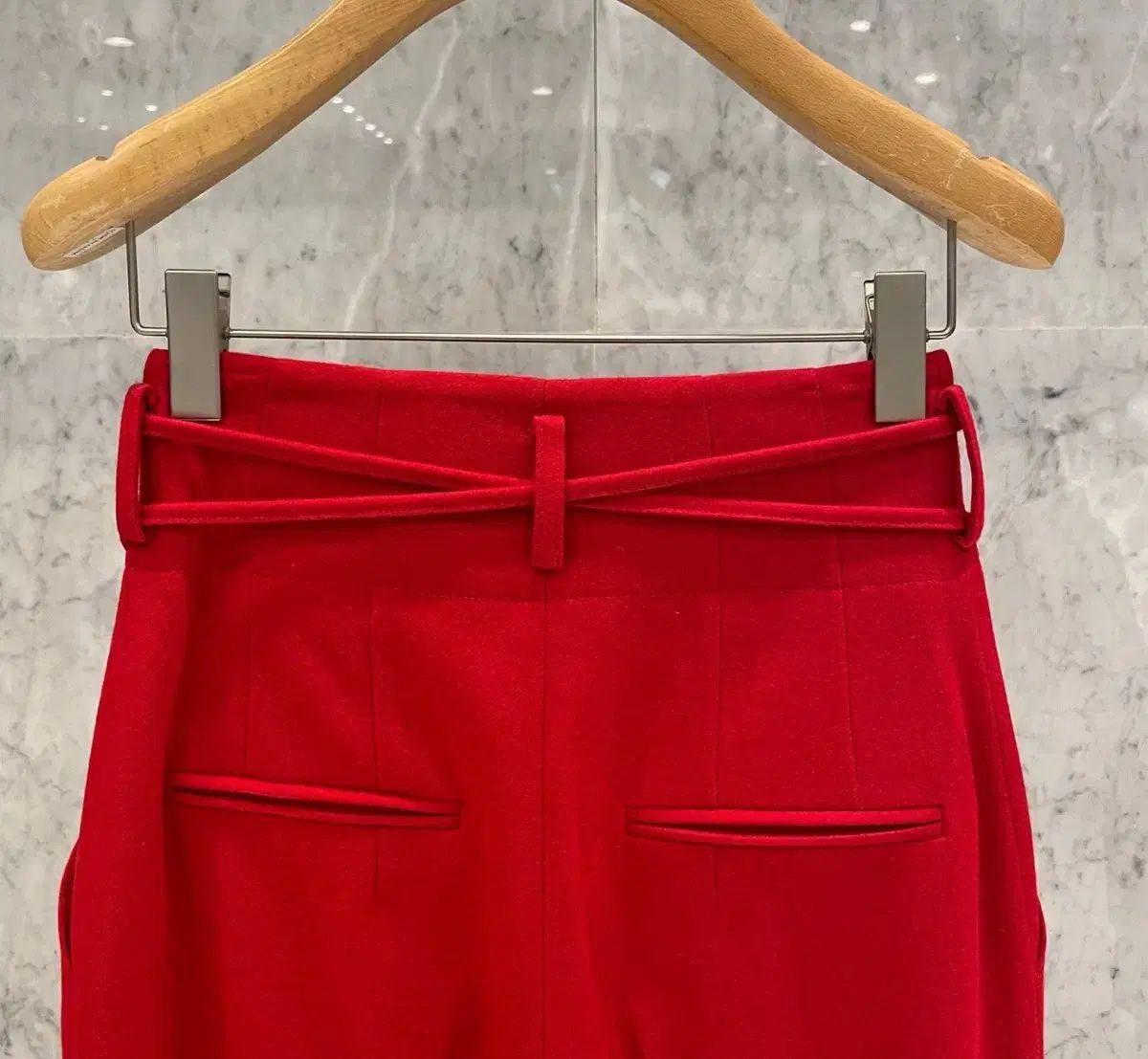 ハイウエスト紐ウールワイドパンツ Mサイズ