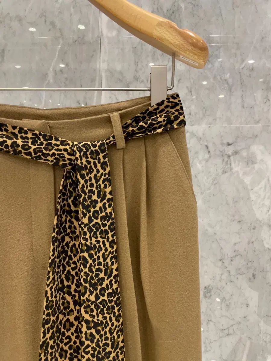 NEW YORK スタイル 当日発送 レオパード スカーフ ベルト セット セミ ワイド ウール ワイドパンツ