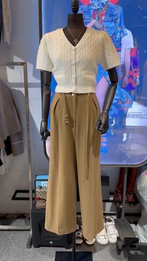 js NEW YORK 当日発送 ピンタック ベルト SET ウールワイドパンツ Sサイズ The First