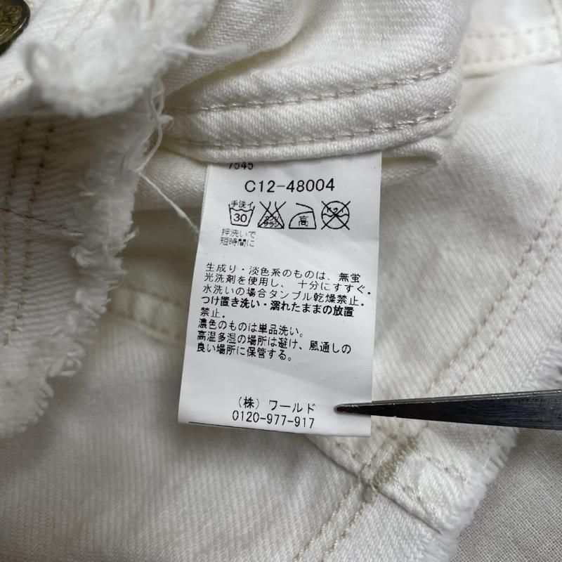 Lee リー ジャケット、上着 ジャンパー、ブルゾン AG by aquagirl ジージャン フリンジ ノーカラー Gジャン ボタン ロゴ 刻印入り c12-48004