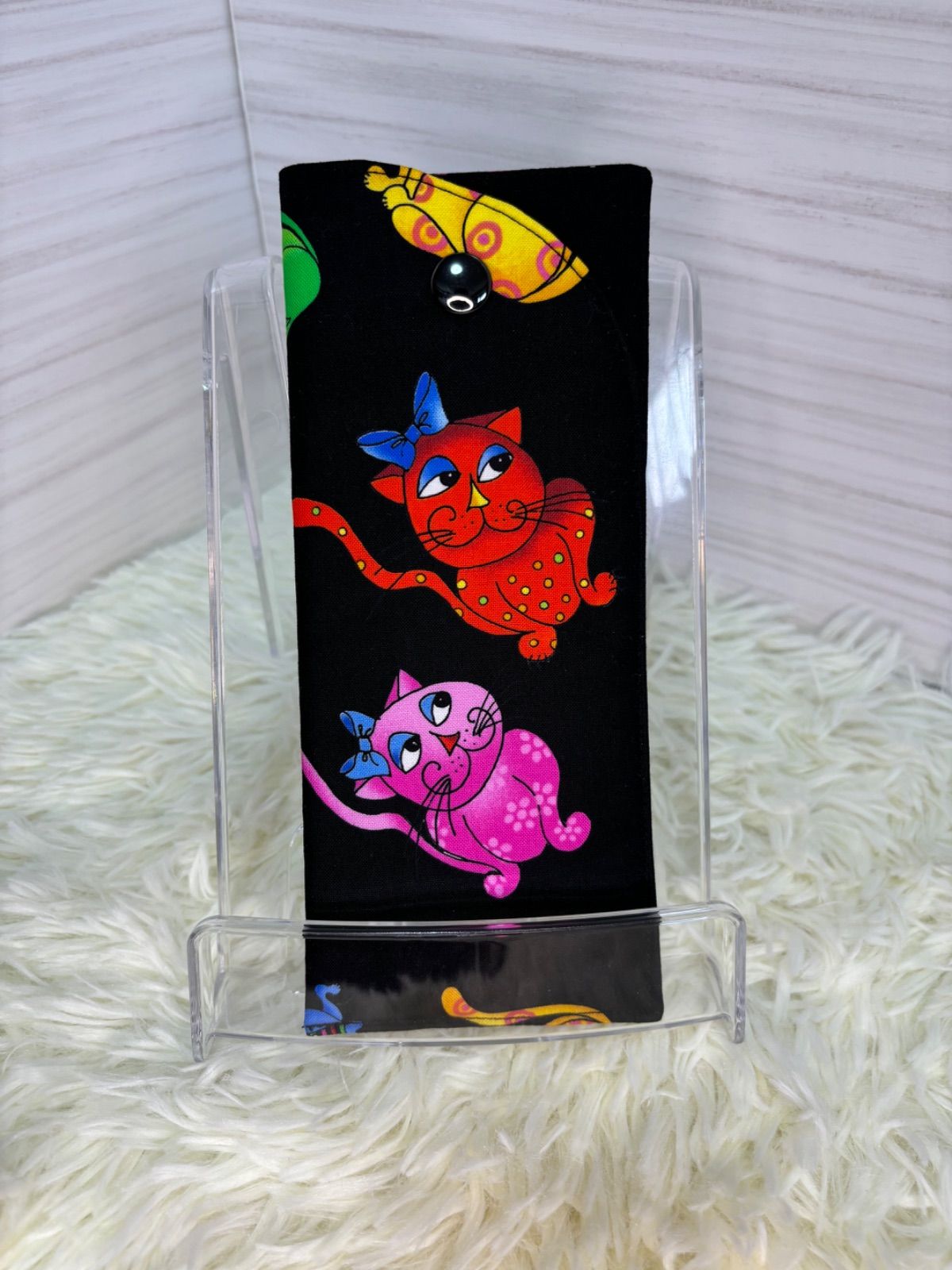 ロラライハリス 卓上メガネケース 小物入れ キルティング仕上げ