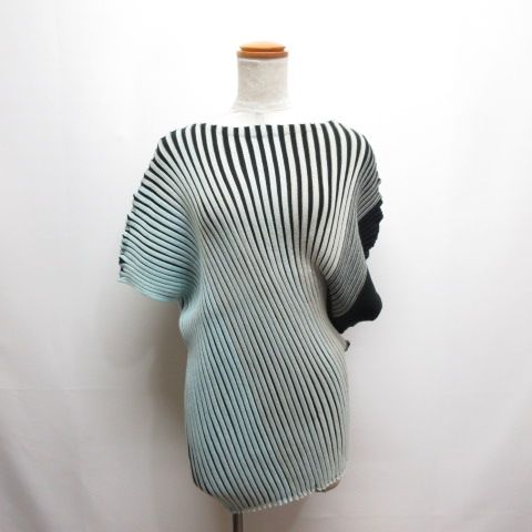 イッセイミヤケ ISSEY MIYAKE 美品 アシンメトリー 変形 リブ ニット 