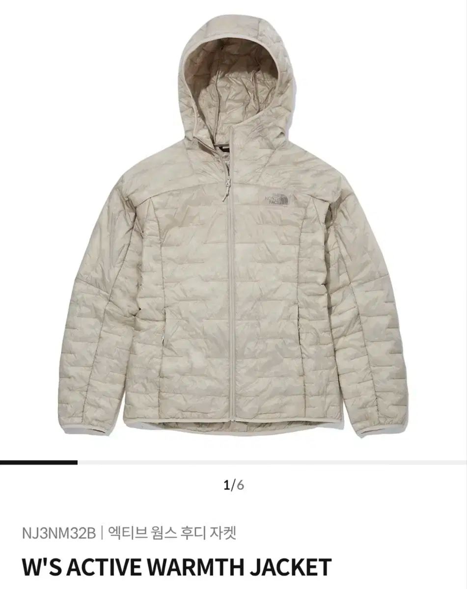 レディース XL THE NORTH FACE ザノースフェイス 엑티브 웜스 WHO フーディ ジャケット 軽量ダウン ベージュ