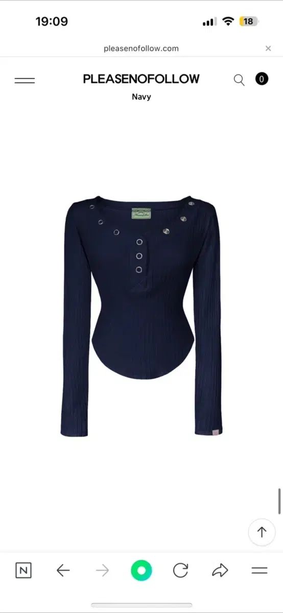 プリーズノーフォロー プリーズノーフォロー バニー トップス ネイビー