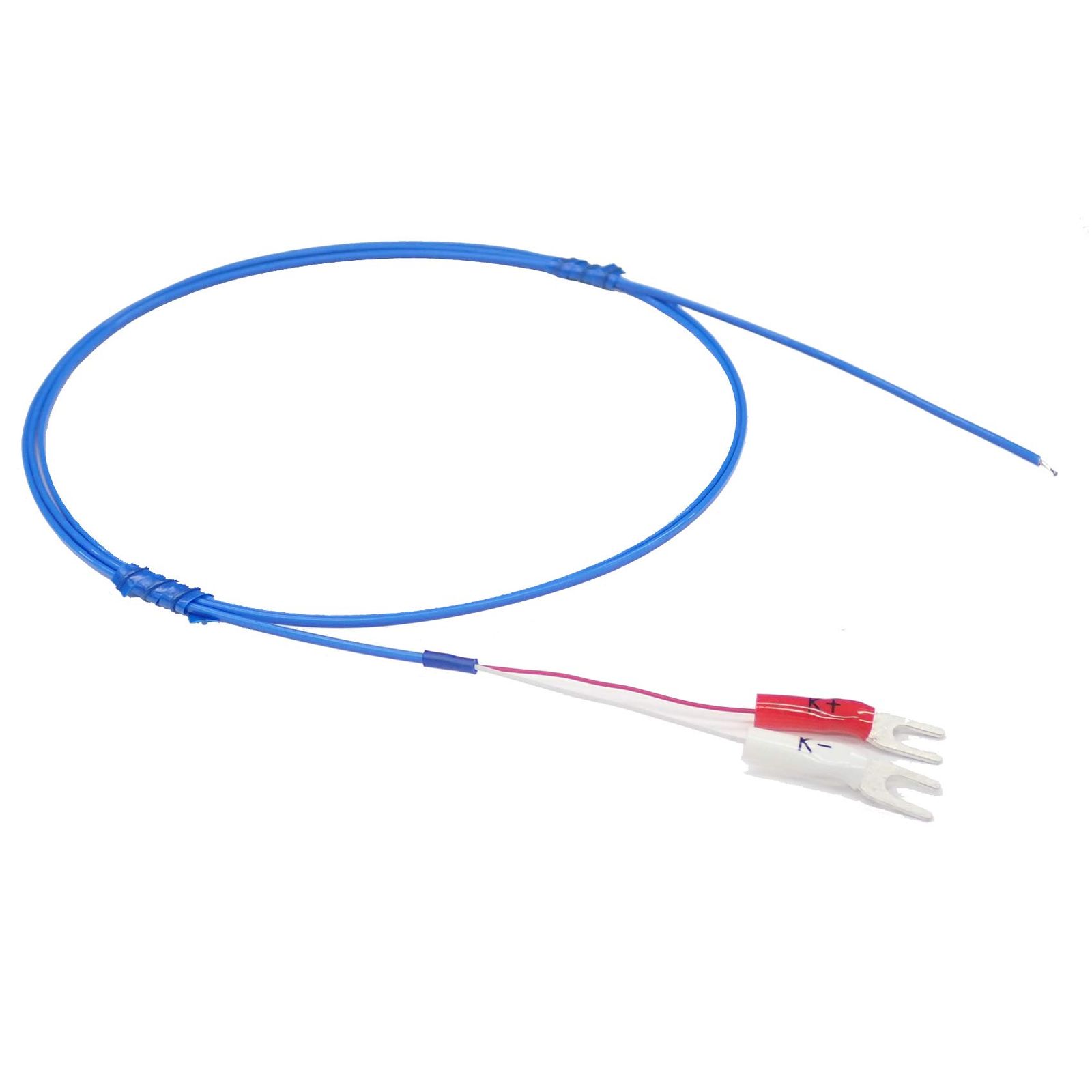 K型熱電対 テフロン被覆 FEP Y端子型 温度センサー -200℃ 200℃対応 寸法 2M 数量 5本セット