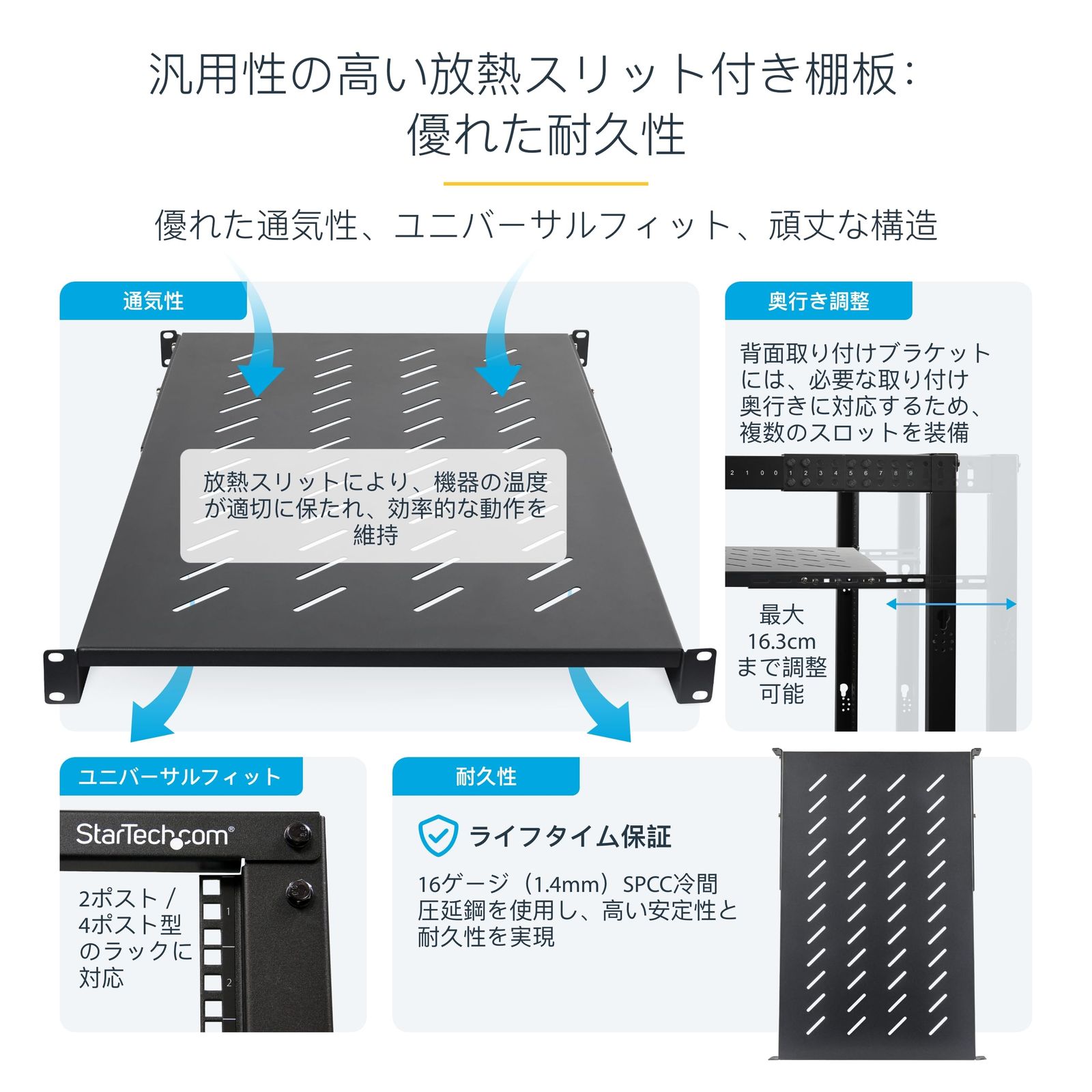 19インチラック ラックマウントシェルフ