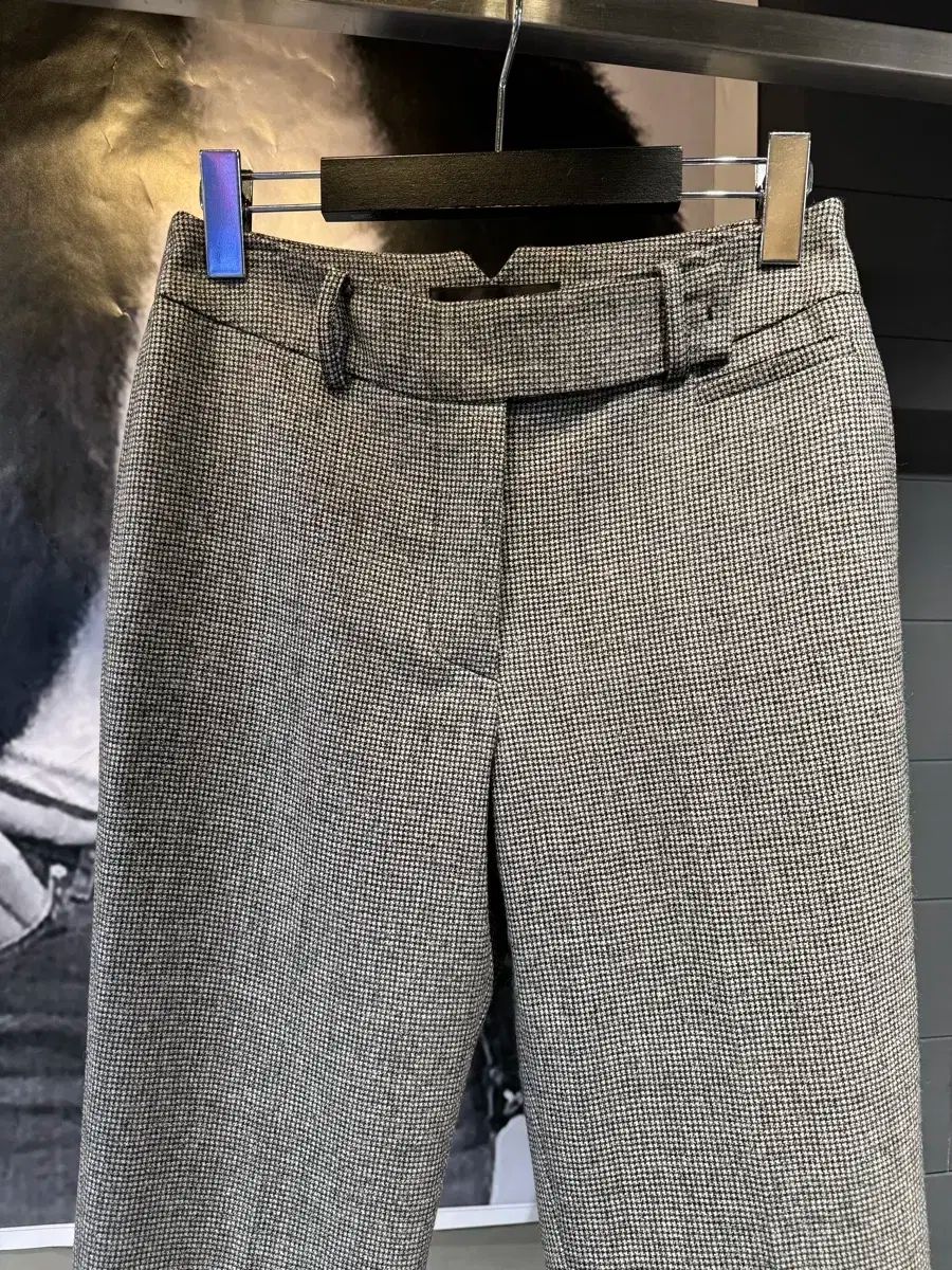 js NEW YORK スタイル 当日発送 CHECK 裾 スリット バイ 9部丈 セミ ウール ズボン