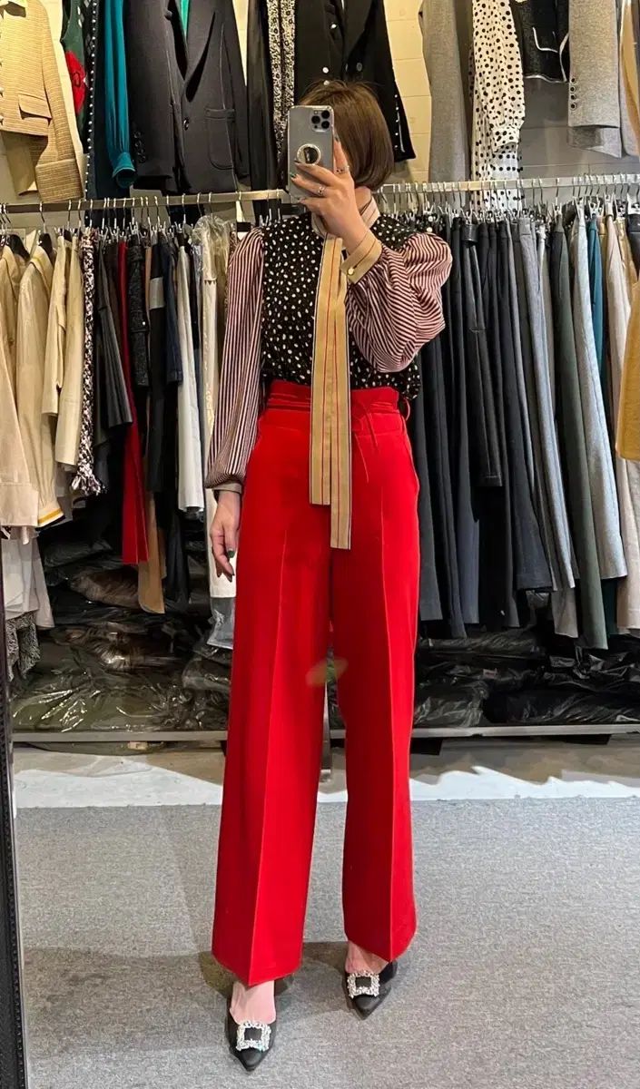 js NEW YORK スター 当日発送 ハイウエスト ウール ワイドパンツ M サイズ The First