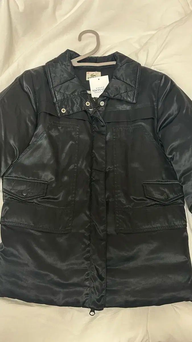 LACOSTE ラコステ ブラック ハイネック ボタン ダウン アウター WOMEN L